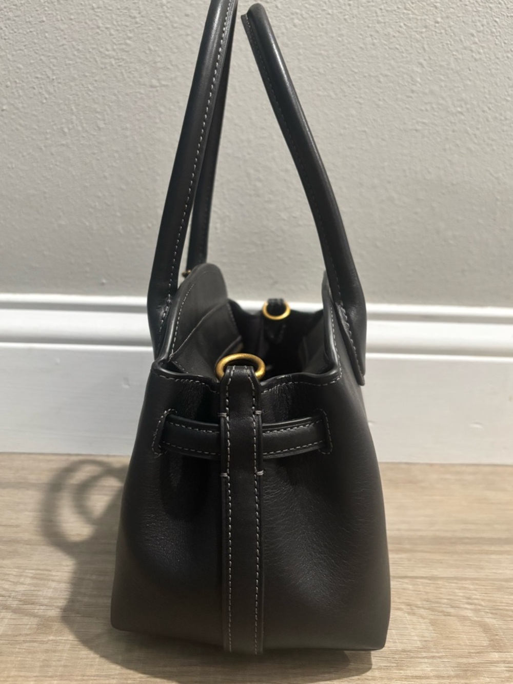 Coach Black Leather Mini Satchel with Gold Hardware - Picture 4 of 10